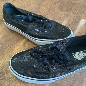 Black Sequin Vans